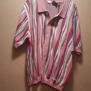 Wesc Rose Pink Knit Polo with Black Label